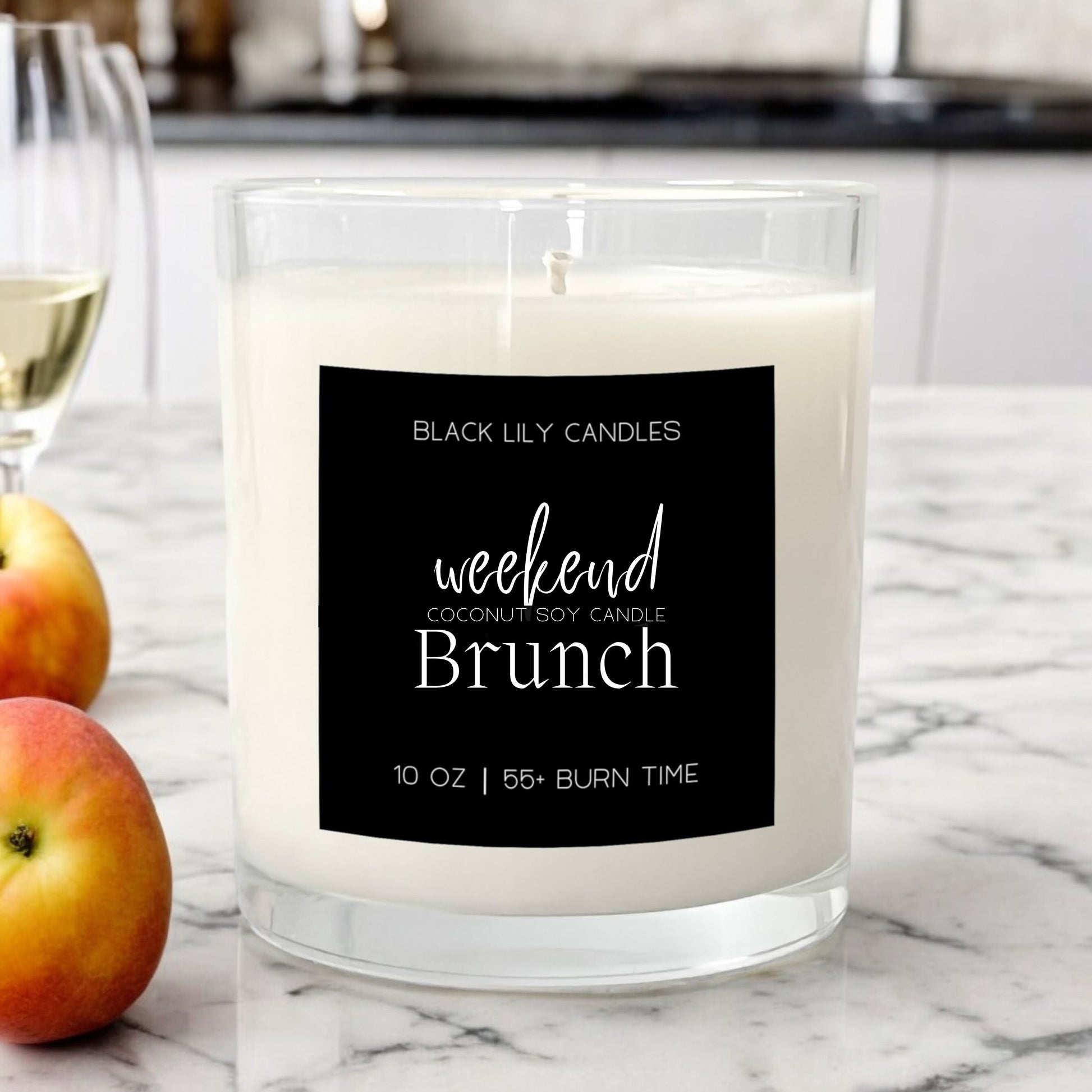 Weekend Brunch - Prosecco + Peach - Black Lily Candle Co